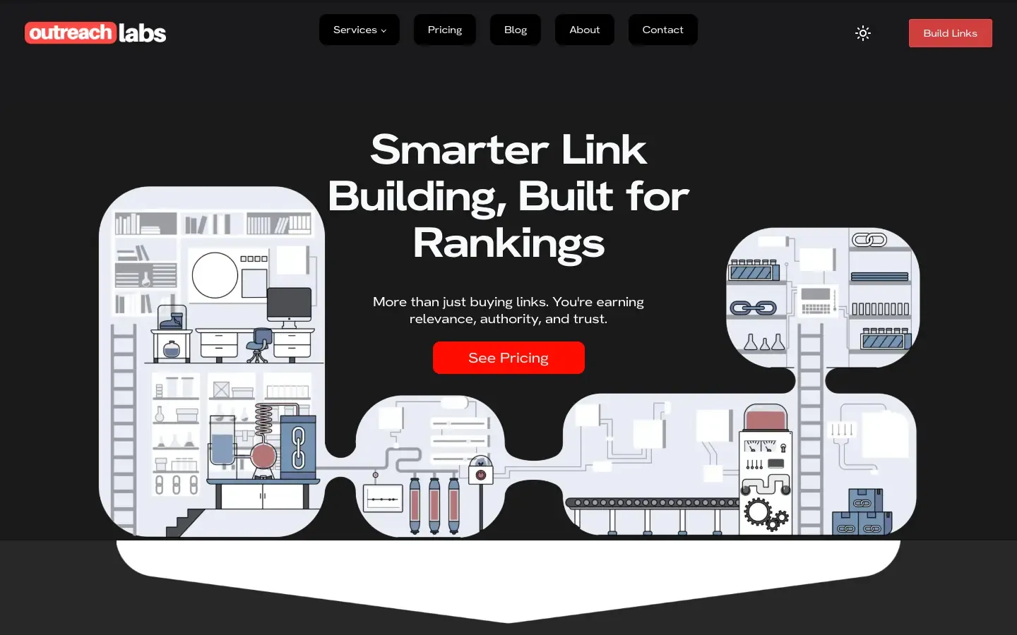 Outreach Labs homepage, above the fold